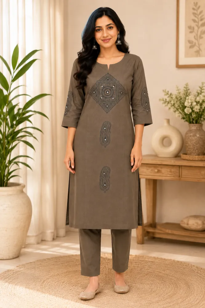 Cotton Printed Kurta Pant Co-Ord Set for Women