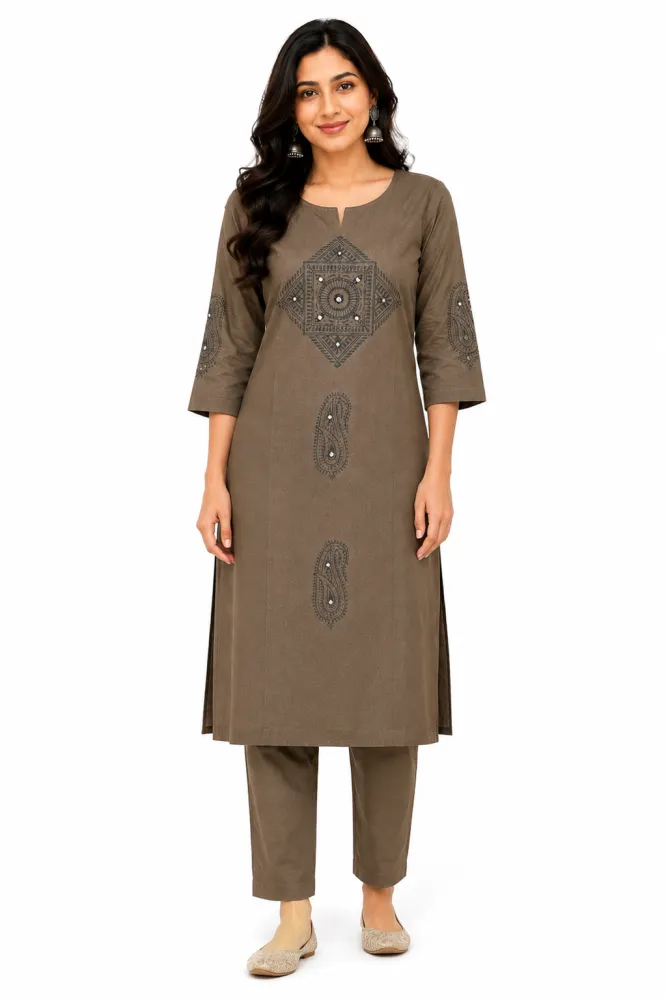 Cotton Printed Kurta Pant Co-Ord Set for Women