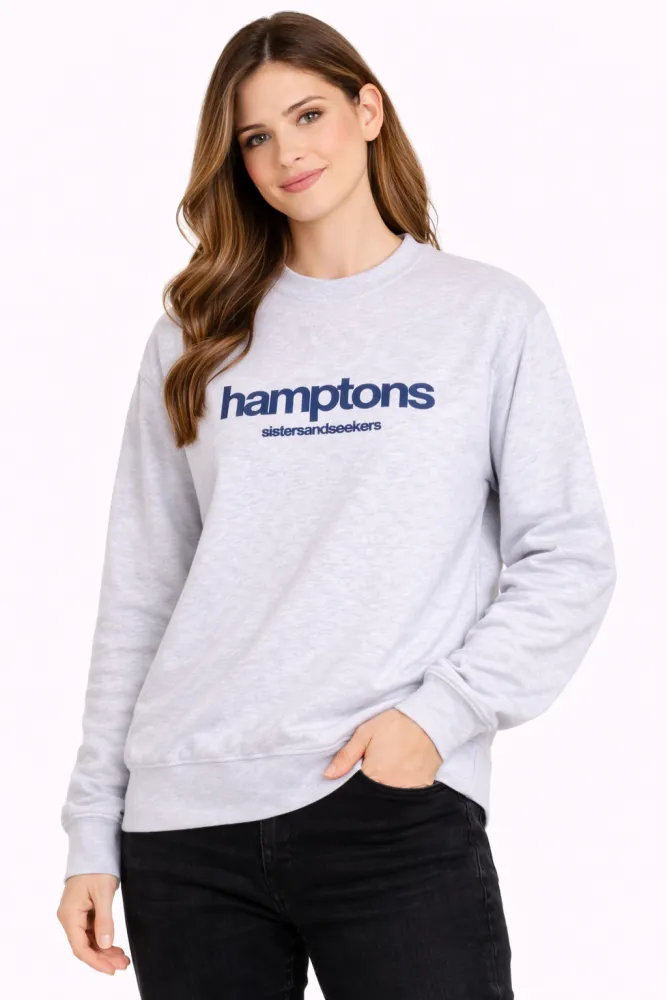 Unisex Light Grey Cotton Fleece Printed Sweatshirt | Full Sleeve Casual Winter Sweatshirt