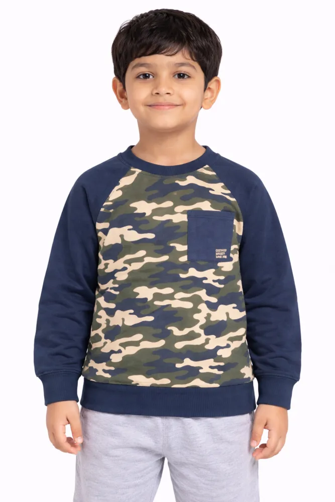 Kids Printed Cotton Blend Sweatshirt | 200 GSM
