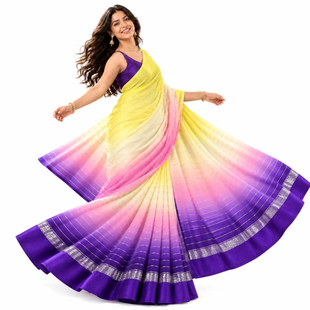 Viscose Georgette Ombre Saree