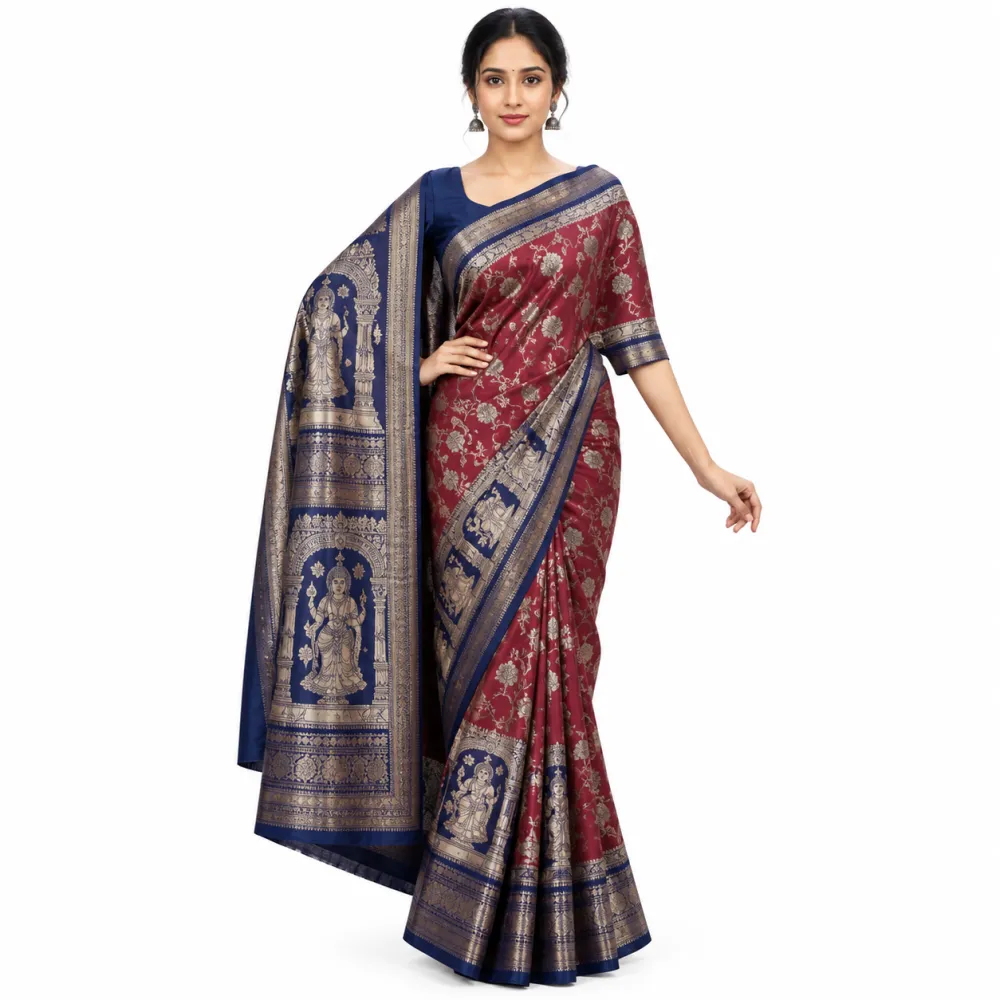Red Silk Zari Border Saree for Weddings & Festive Wear