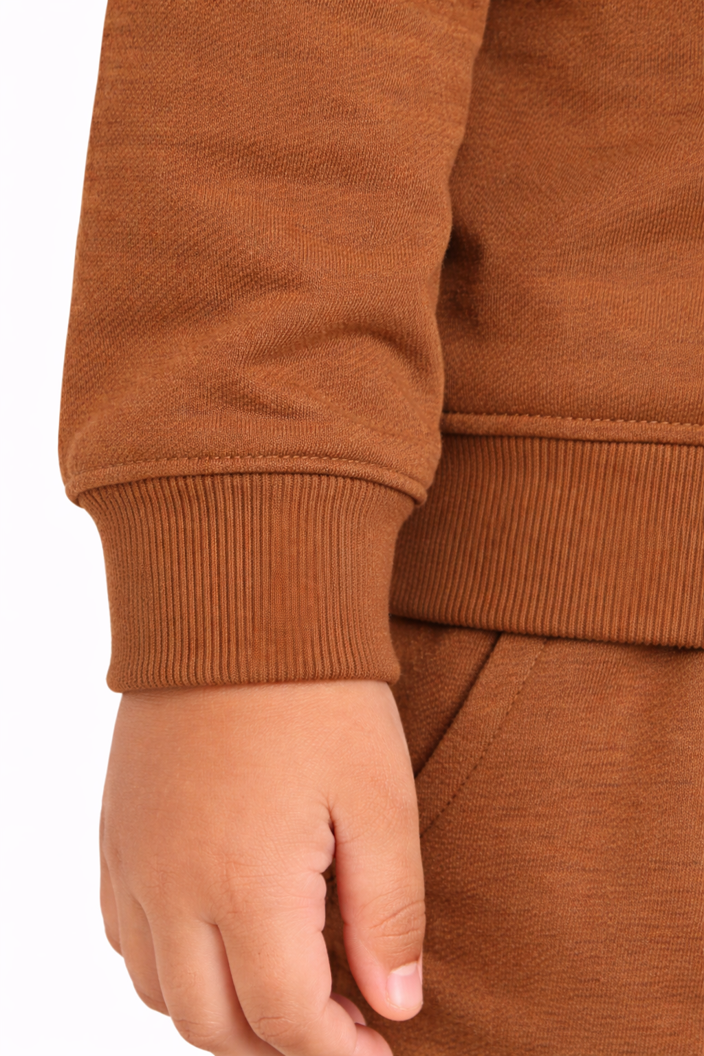 Kids Brown Winter Sweatshirt Jogger Set | Soft 2-Piece Cotton Blend Outfit (200 GSM) 6 Kids Brown Winter Sweatshirt Jogger Set with Full Sleeve Sweatshirt and Cargo Jogger Pants in Brown
