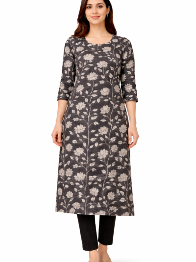 Shop by Category 27 Black Floral Cotton Kurti