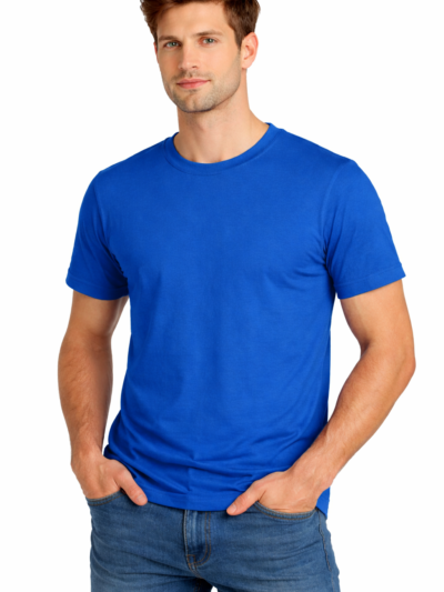 Shop by Category 18 Blue Unisex Cotton T Shirt with classic plain design for men and women